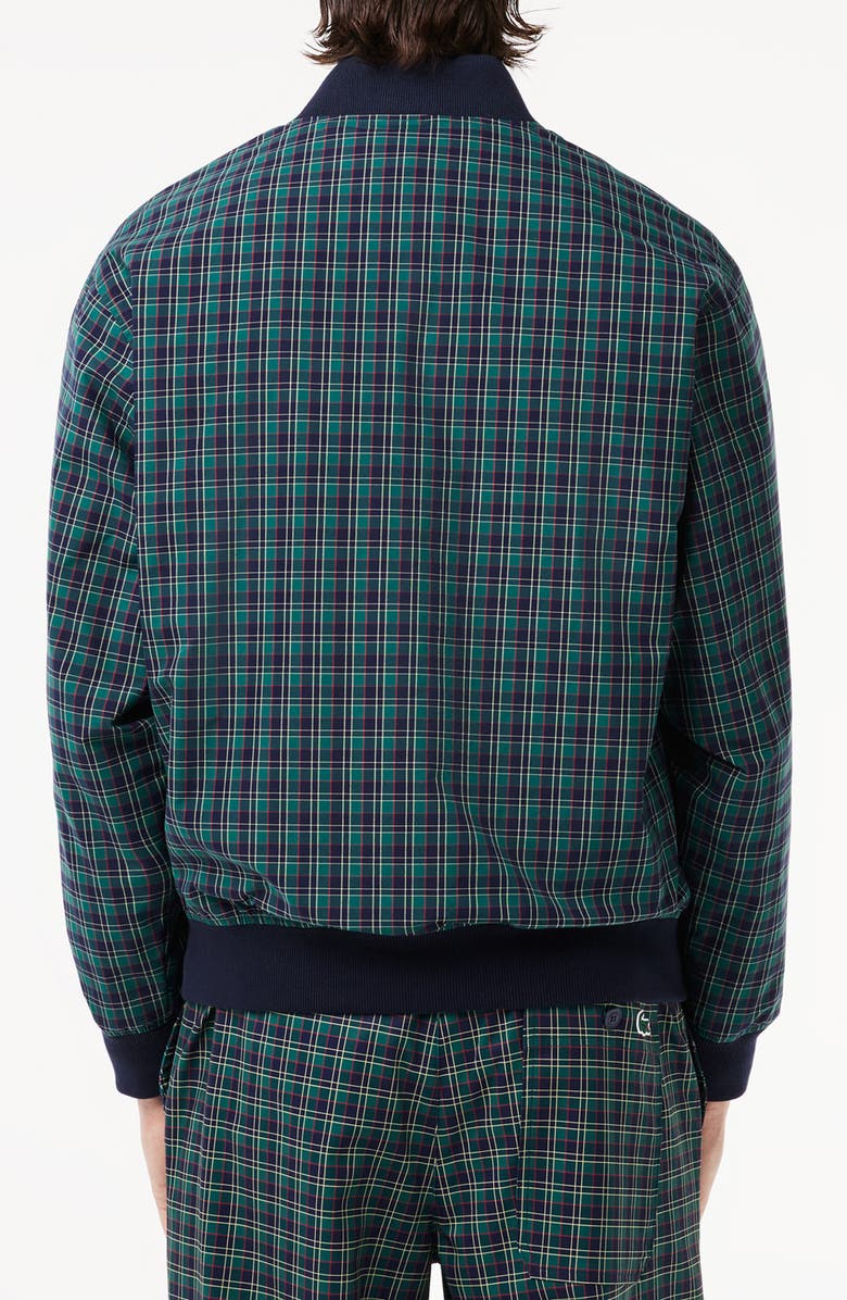 Lacoste Plaid Water Repellent Bomber Jacket, Alternate, color, 