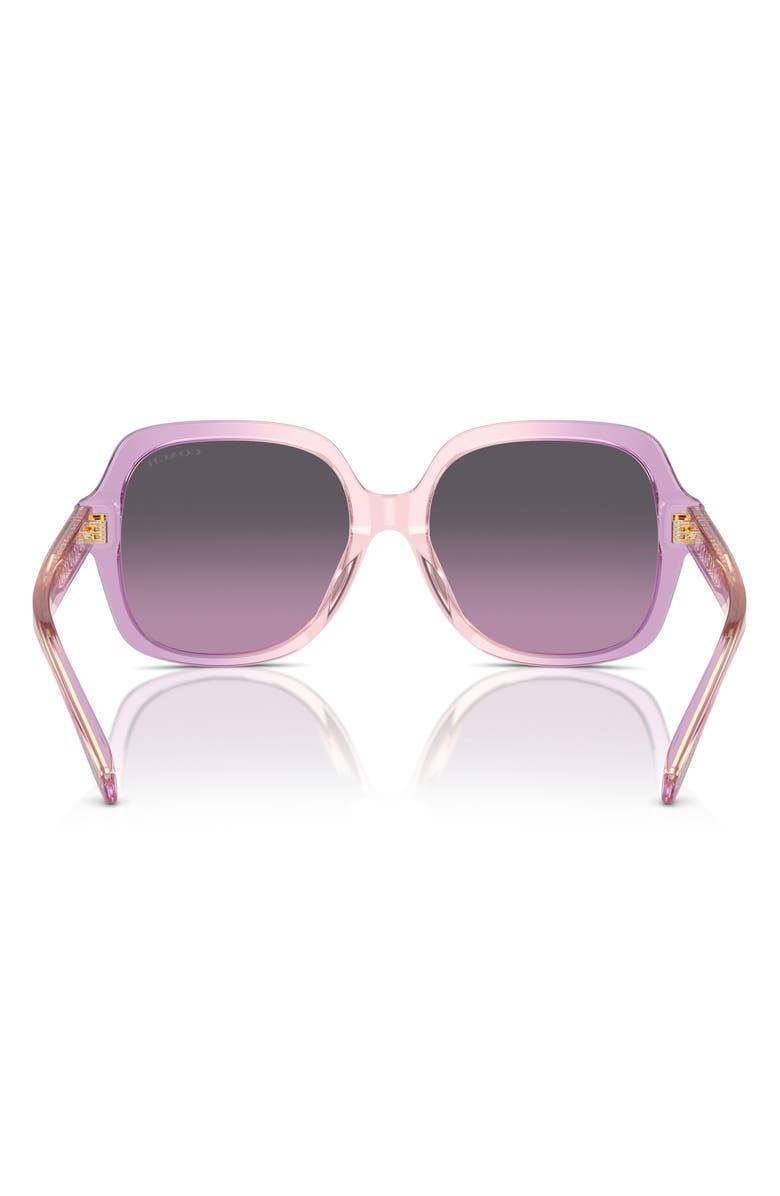 COACH 54mm Square Gradient Sunglasses, Alternate, color, Pink Gradient