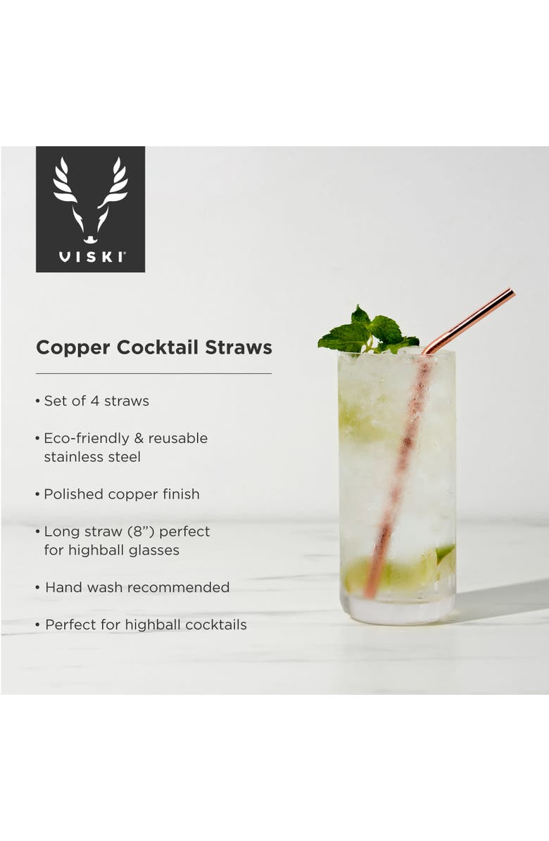 Viski Cocktail Straws, Alternate, color, Summit
