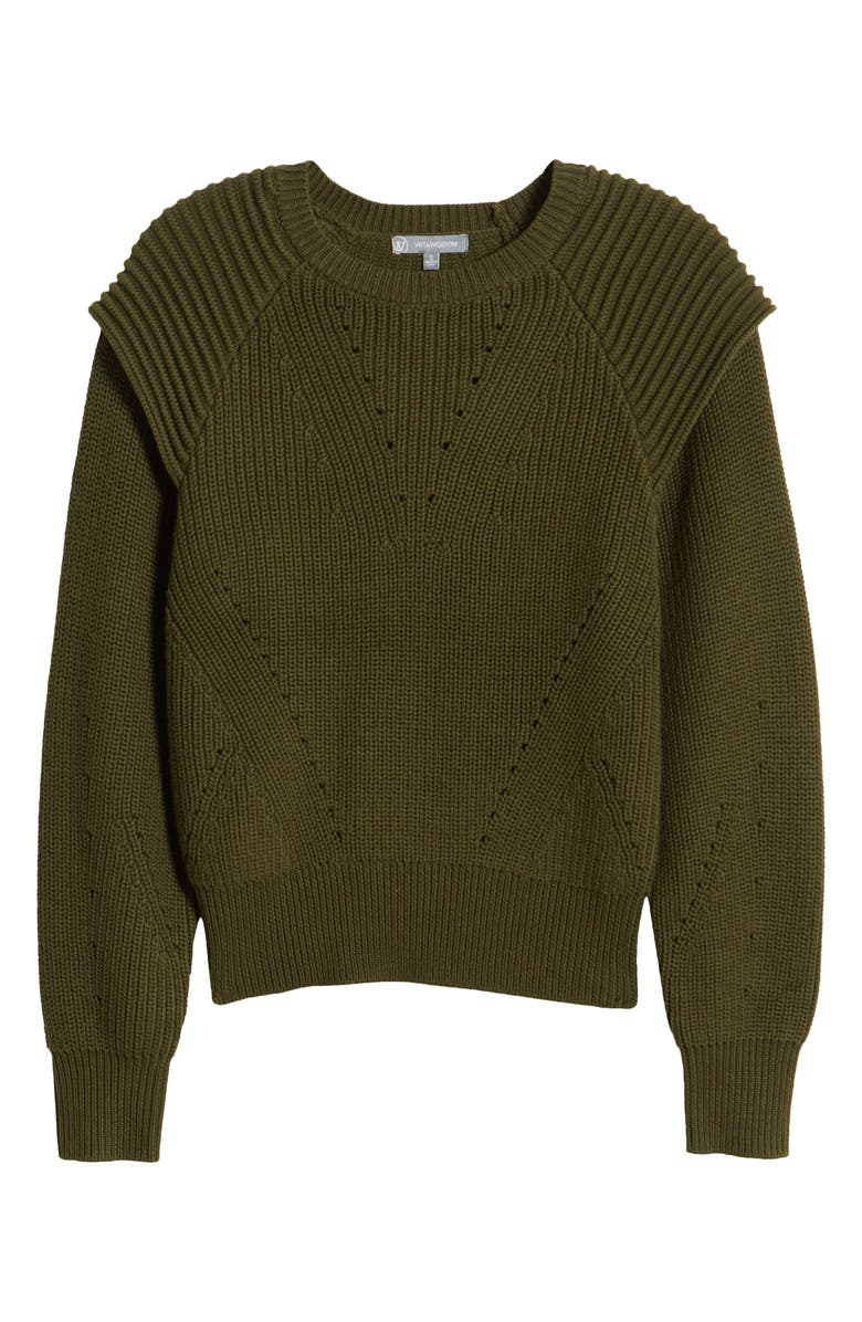 Wit & Wisdom Extended Shoulder Sweater, Alternate, color, Wintergreen