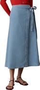 Faherty Solstice Denim Wrap Maxi Skirt