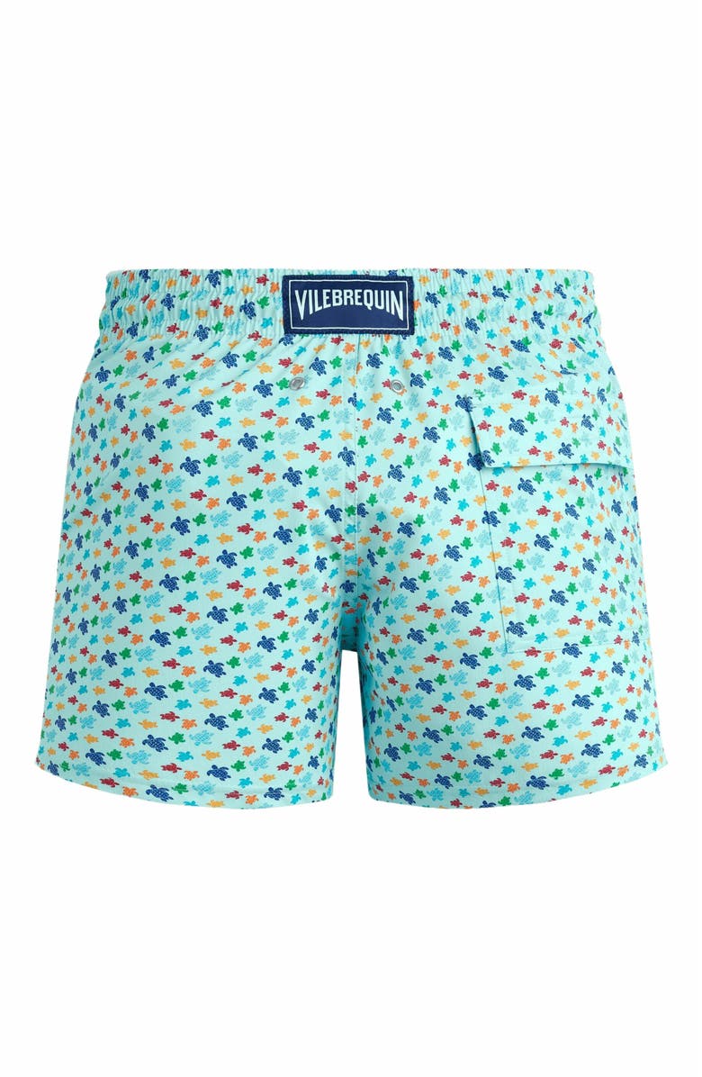 Vilebrequin Men's Micro Ronde Des Tortues Rainbow Stretch Short Swim Shorts, Alternate, color, Pacific