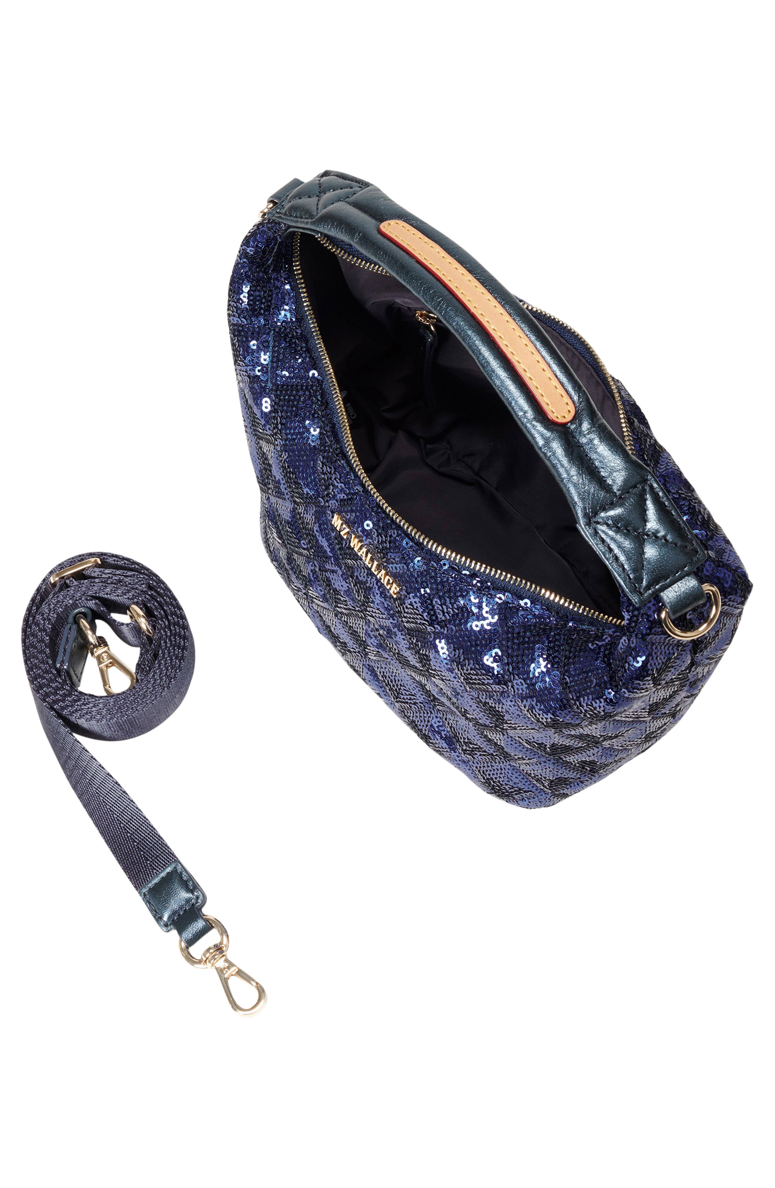 Mini Metro Sequin Top Handle Bag, Alternate, color, SAPPHIRE SEQUIN