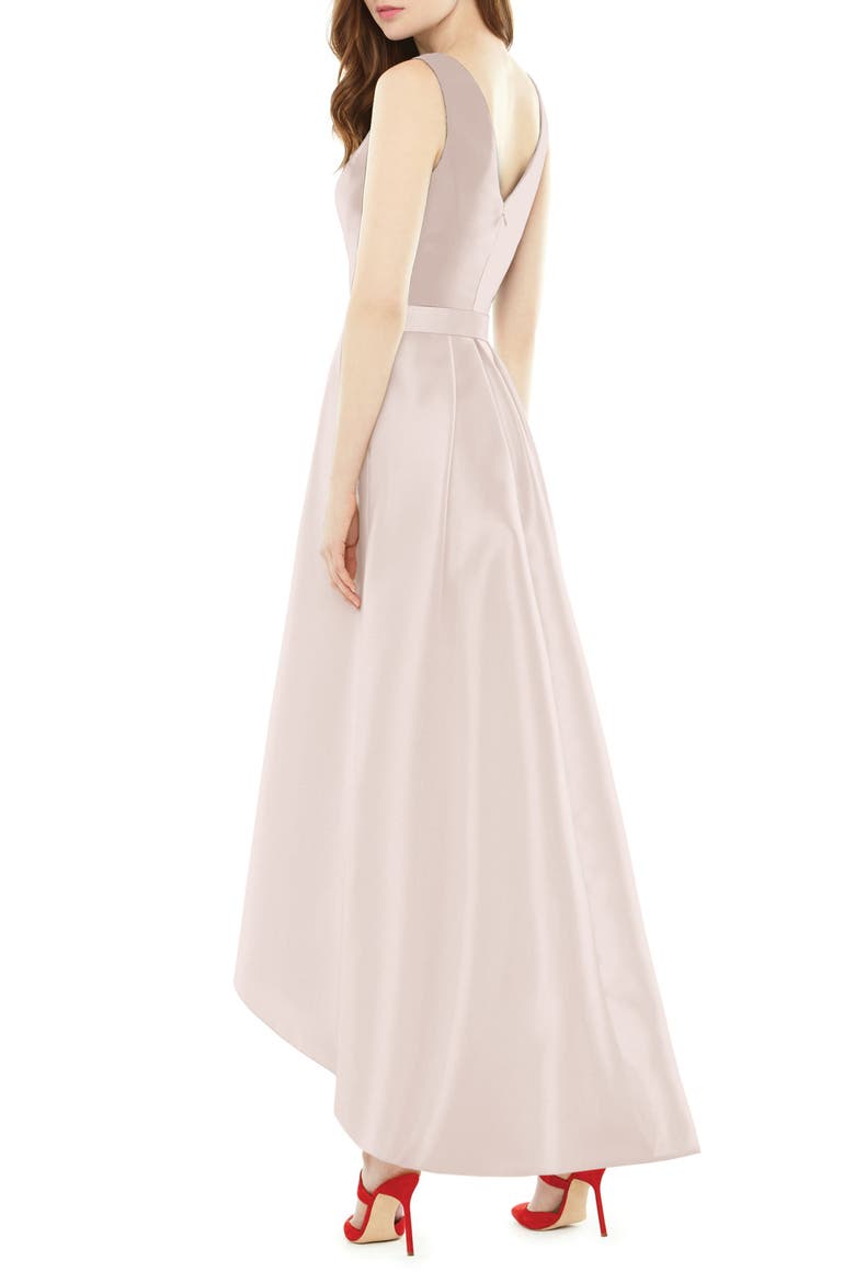 Satin High/Low Gown, Alternate, color, BLUSH