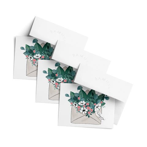 Everyday Greeting Card Pack (3ct) "Envelope Flowers Thinking of You"