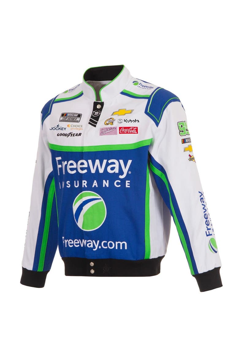 Men's JH Design Royal/White Daniel Suarez Freeway Insurance Full-Snap Twill Uniform Jacket, Alternate, color, Royal