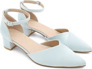 Kailee P Leila Satin Pointed Toe Low Block Heels