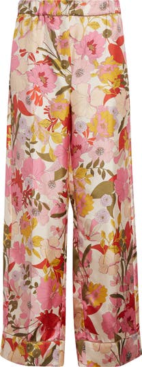 エスマックスマーラ LEDA 花柄 シルク ツイル パジャマ パンツ Max Mara Leda Floral Silk Pants | Nordstrom