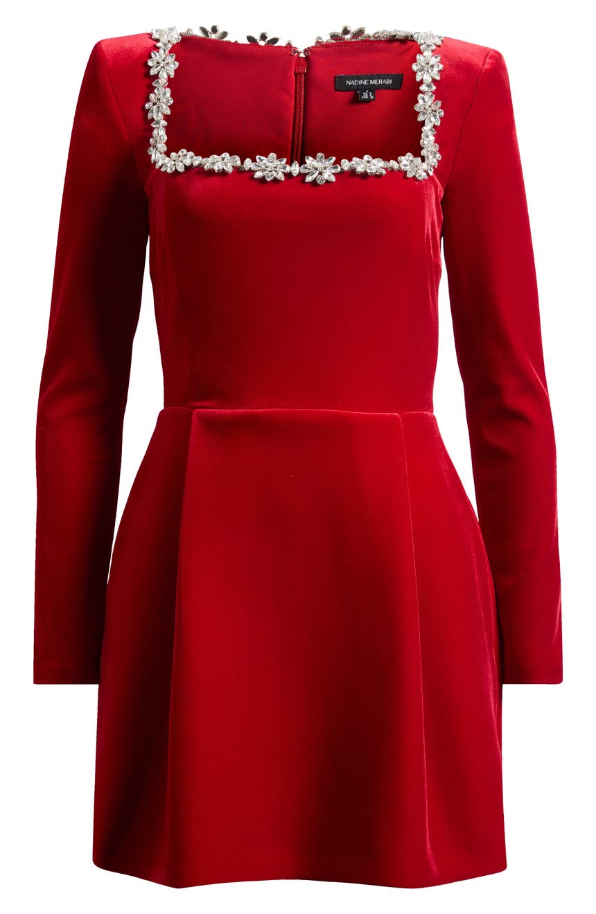 Kimberly Rhinestone Velvet Dress