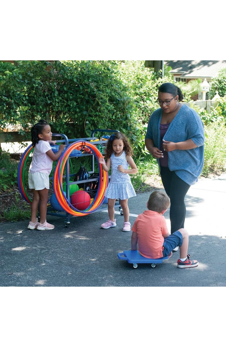 Kaplan Early Learning Company Move and Play Equipment Cart, Alternate, color, Blue