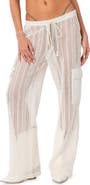 EDIKTED Ines Sheer Lace Cover-Up Cargo Pants