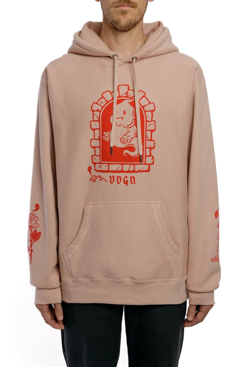 Dead Flowers Heavyweight Hoodie, Main, color, Dusty Pink