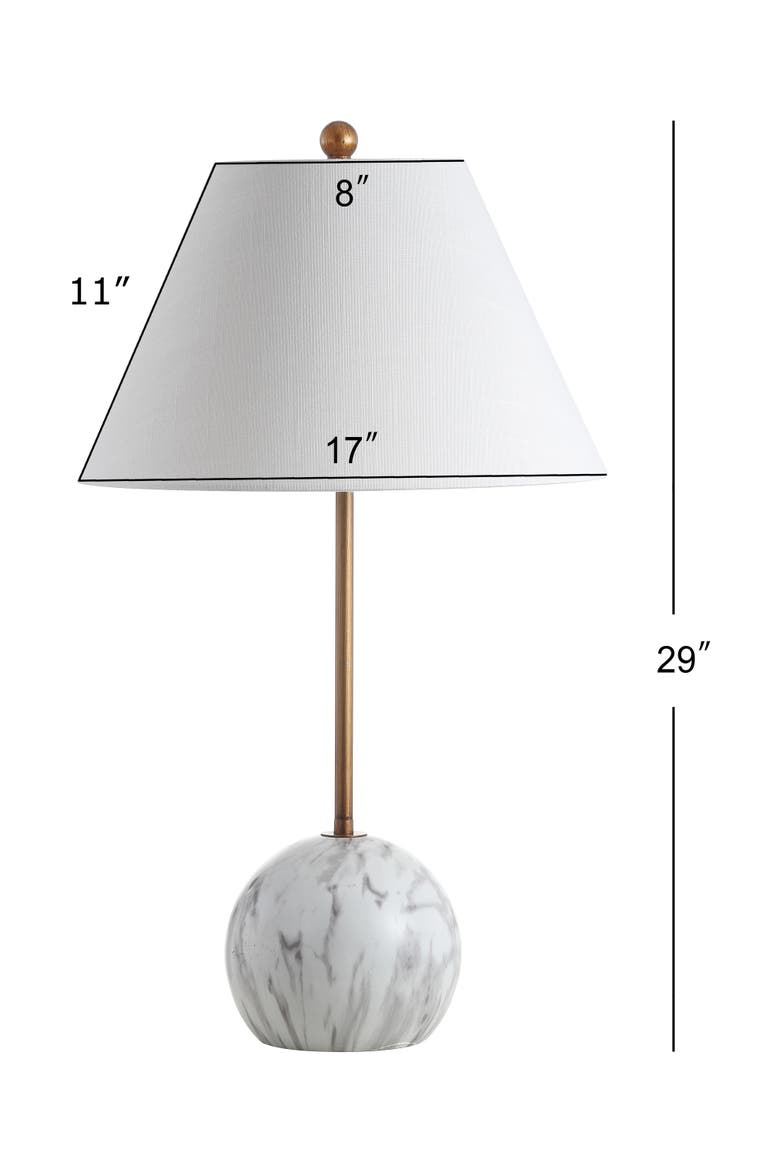 Miami 29" Minimalist Resin/Metal LED Table Lamp, Alternate, color, Gold/White