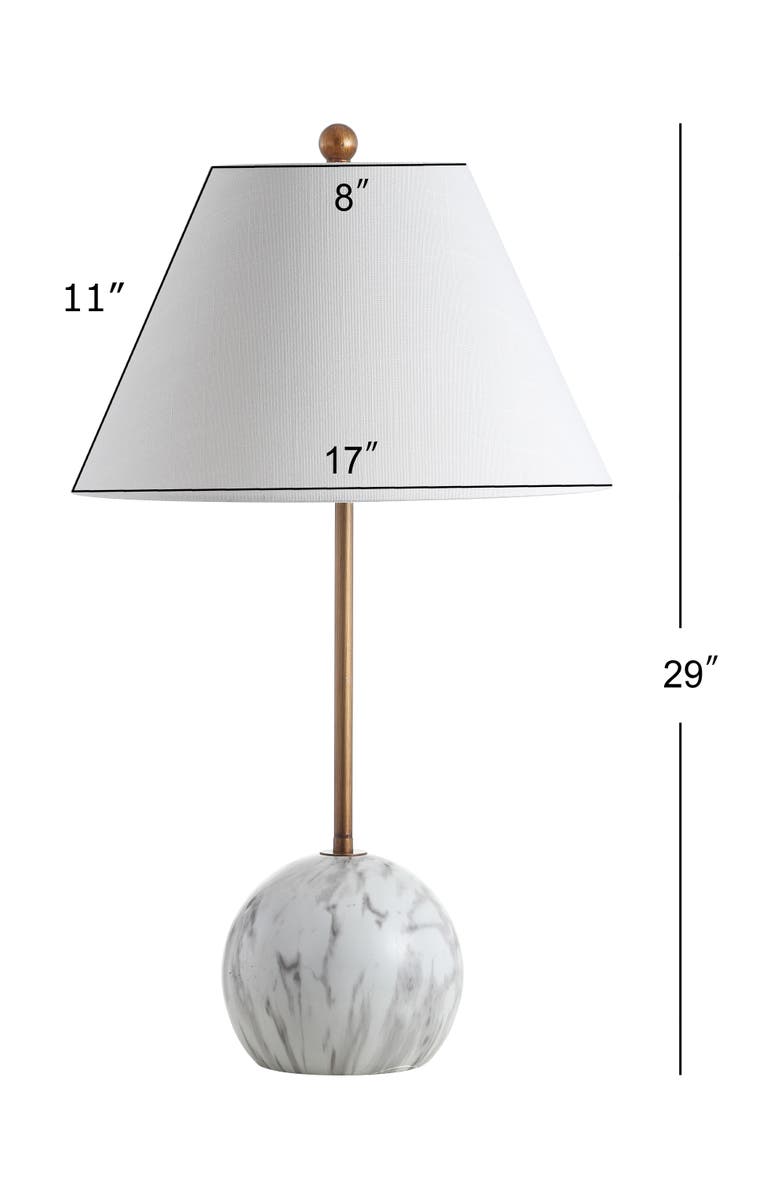 JONATHAN Y Miami 29" Minimalist Resin/Metal LED Table Lamp, Alternate, color, Gold/White