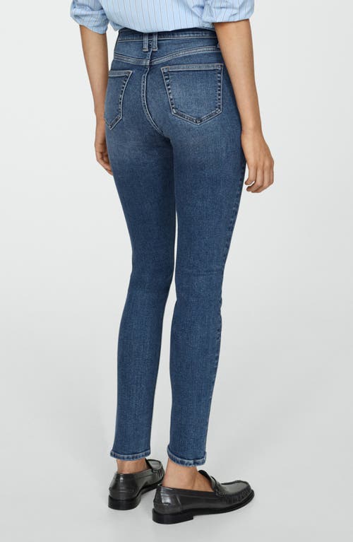 Mango Women's High-rise Skinny Jeans In Dark Blue