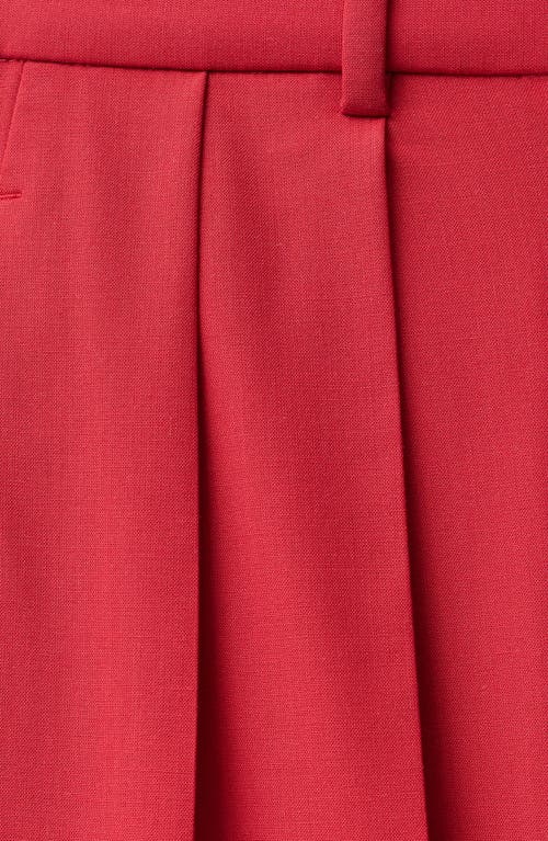 Shop Mango Margot Pleat Front Straight Leg Pants In Bright Red