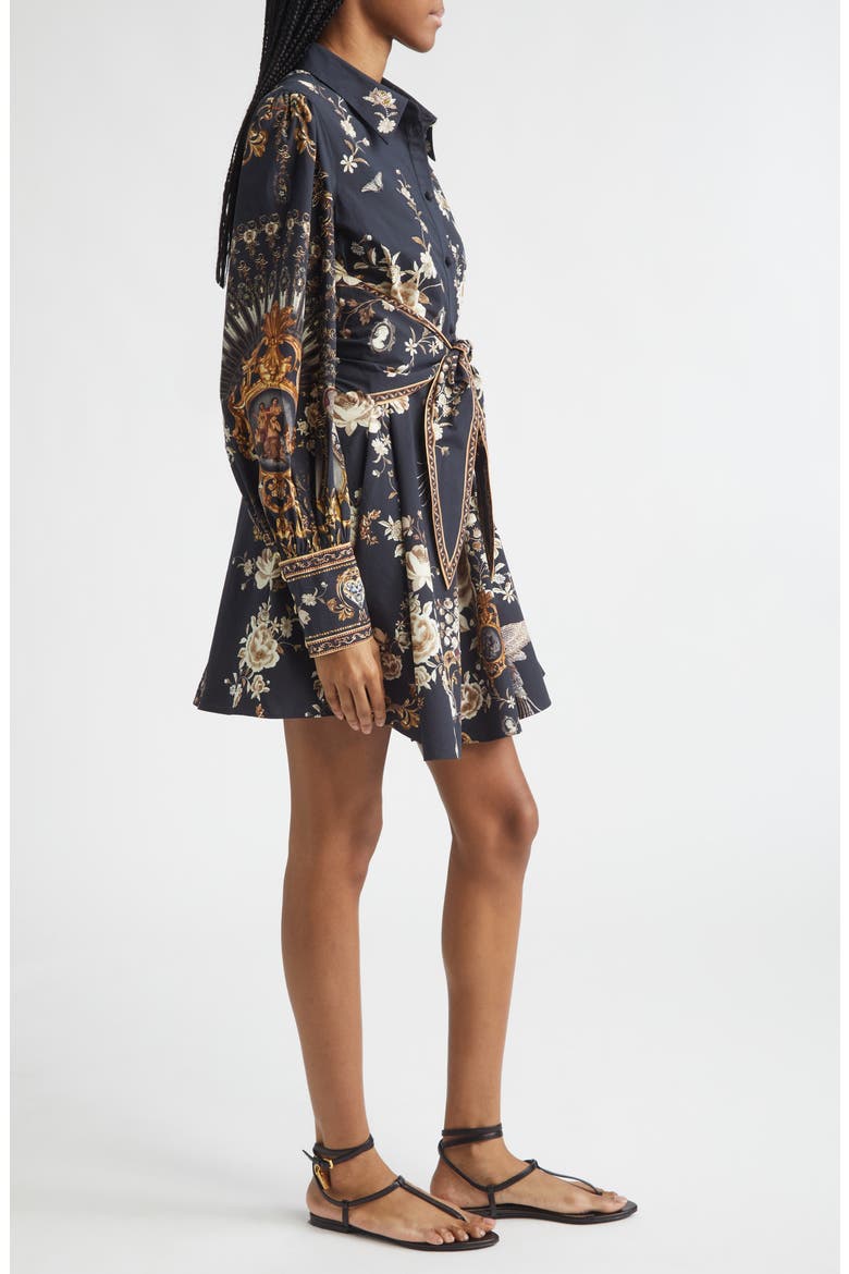 Flamenco Folklore Print Long Sleeve Organic Cotton Poplin Shirtdress, Alternate, color, FLAMENCO FOLKLORE