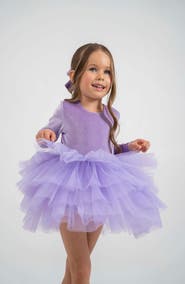 Mini Celebrities Dream Long Sleeve Velvet Tutu Dress