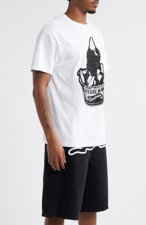 Icecream Gleam Embellished T-shirt In White