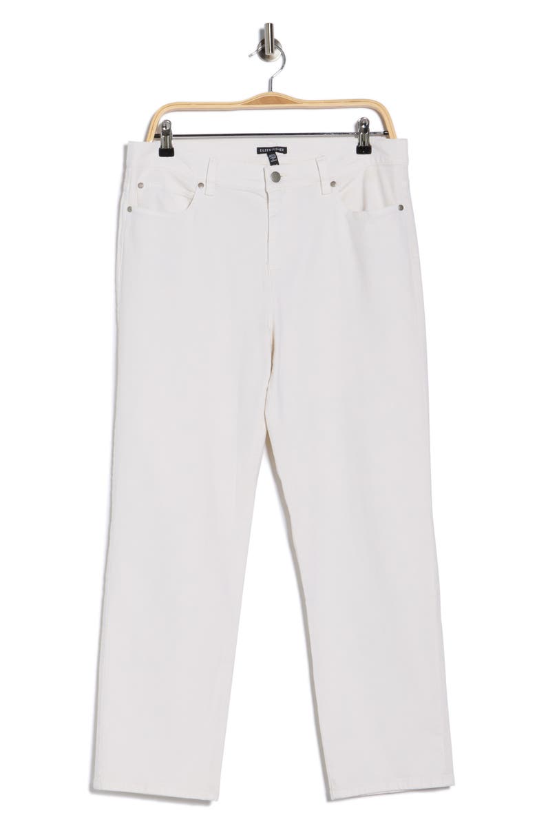 Eileen Fisher High Waist Ankle Straight Leg Jeans, Main, color, Undyed Natural