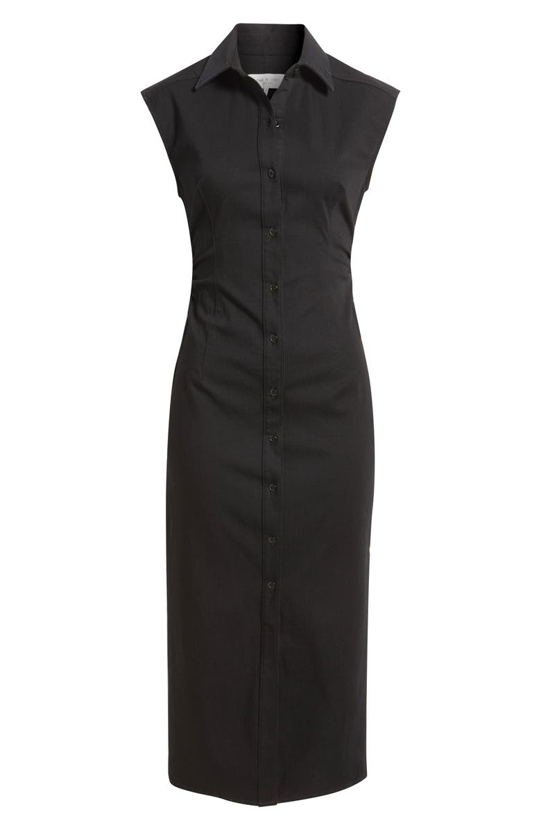 rag & bone Leah Airflex Midi Shirtdress, Alternate, color, Black