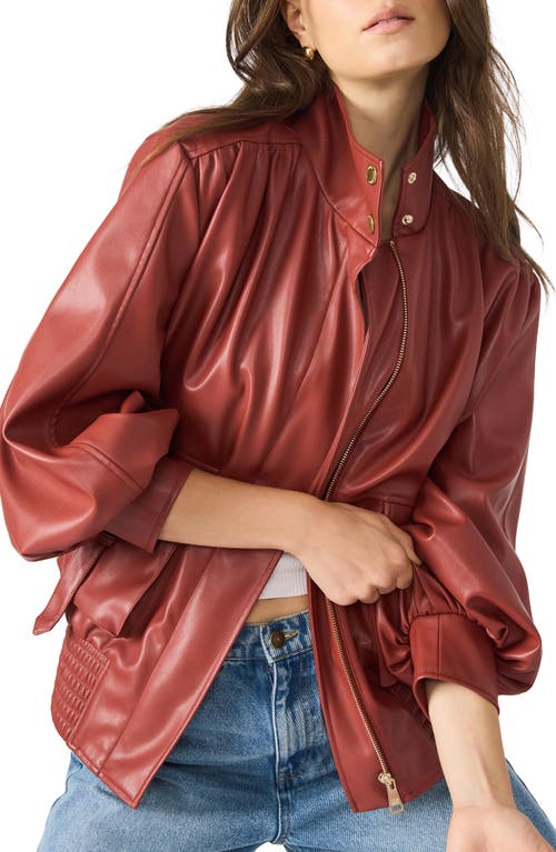 Steve Madden Vee Faux Leather Jacket In Brown