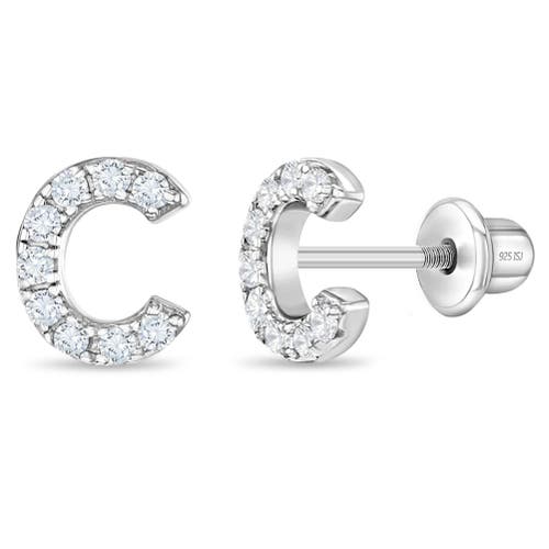 Shop In Season Jewelry Cubic Zirconia Letter Initial Earrings In Letter C