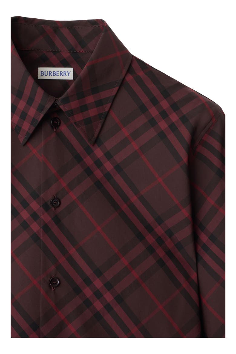 Slim Fit Check Cotton Shirt, Alternate, color, Wine red