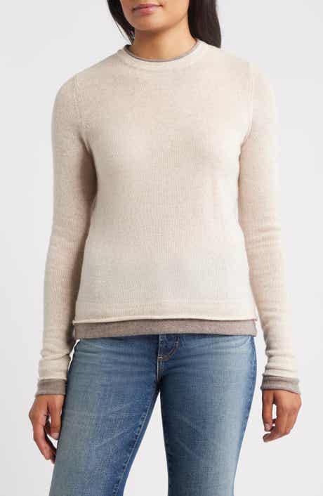 Griffen Double Trim Wool & Cashmere Crewneck Sweater