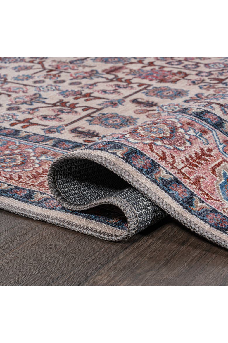 Kemer All-Over Persian Machine-Washable Area Rug, Alternate, color, Beige/Red/Blue
