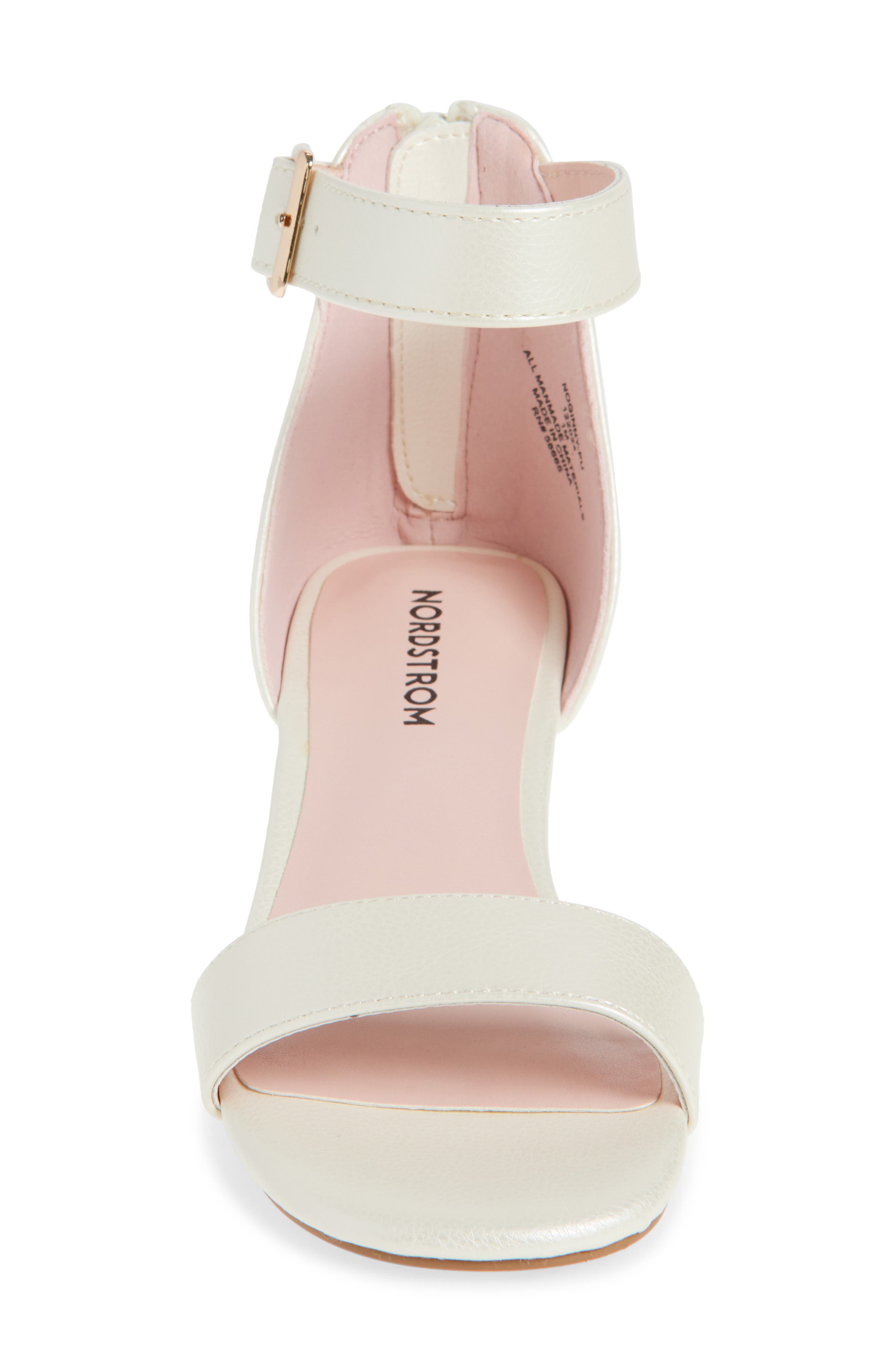Nordstrom Kids' Ginny Wedge Sandal, Alternate, color, White Pearl