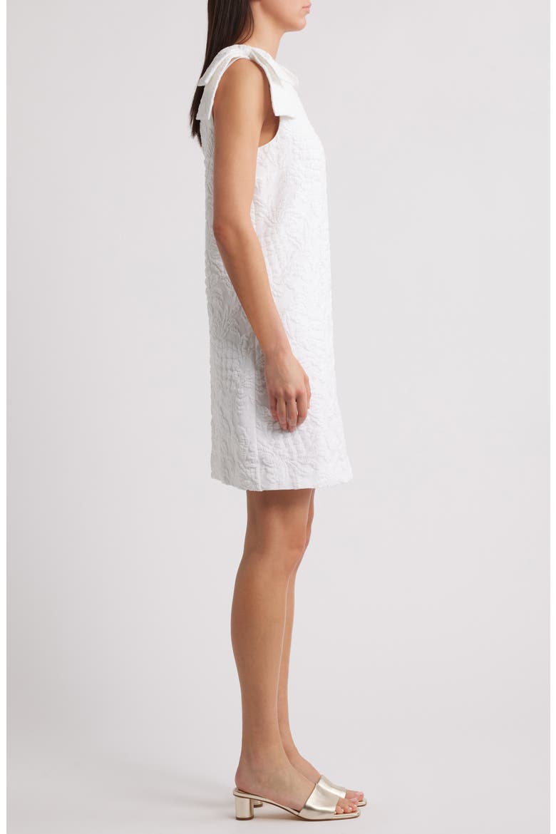 Carmine Bow Detail Sleeveless Shift Dress, Alternate, color, RESORT WHITE PINEAPPLE
