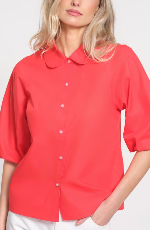 Puff Sleeve Cotton Shirt