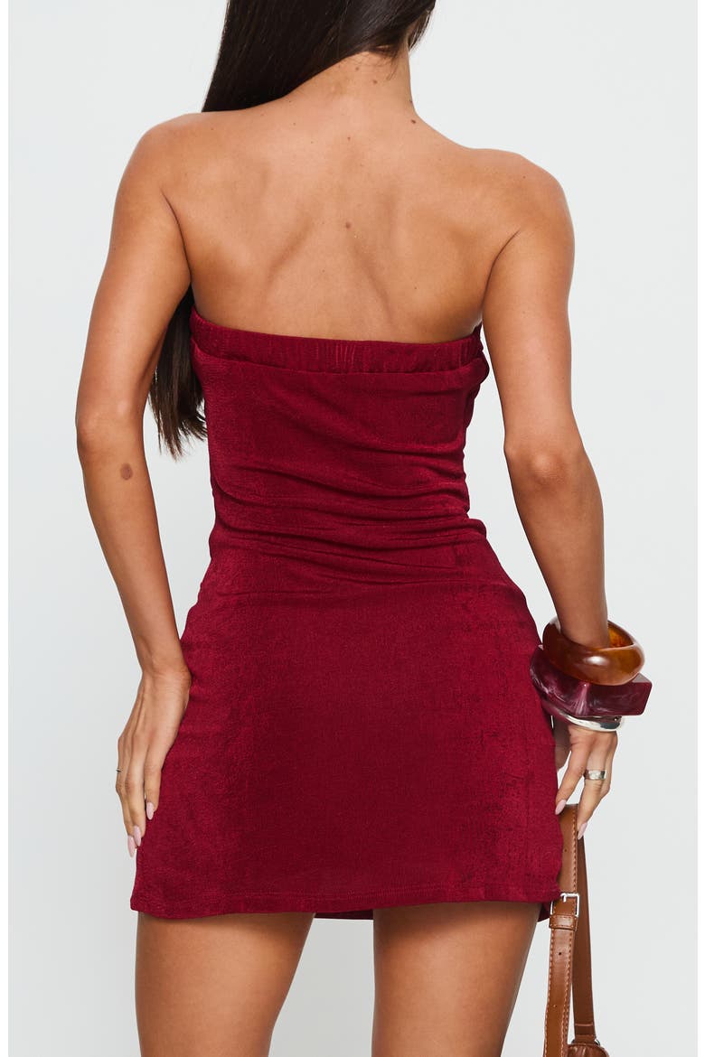 Dream About Me Buckle Strapless Minidress, Alternate, color, RED