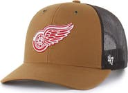 CARHARTT X 47 Men's Carhartt x '47 Brown Detroit Red Wings Trucker Adjustable Hat