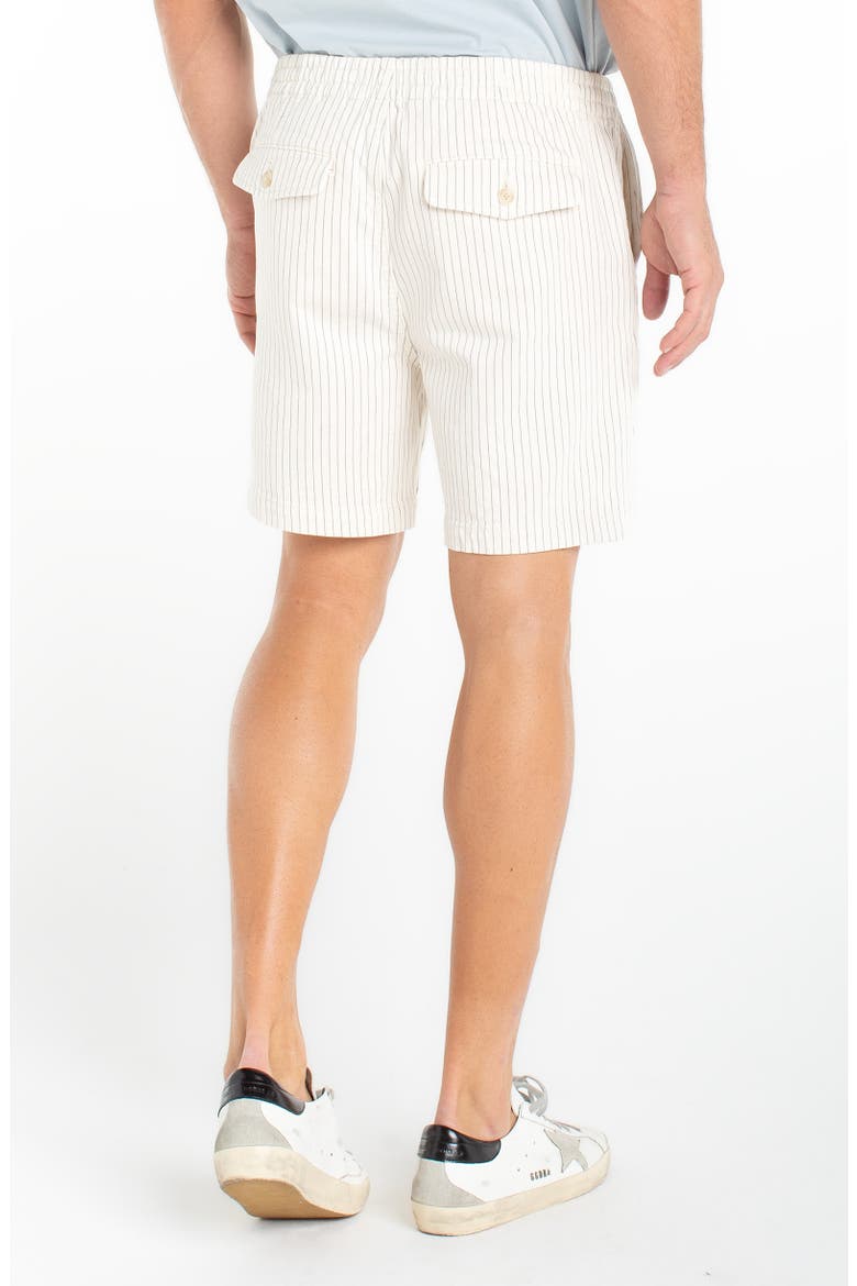 Stripe Cotton Button & Drawstring Shorts, Alternate, color, ECRU/ SLATE