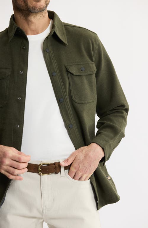 Jachs Brushed Knit Shirt Jacket In Green