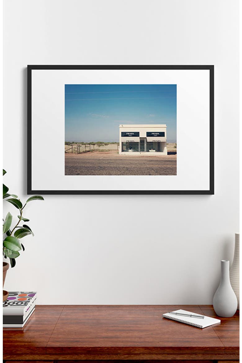 Irony in West Texas Framed Art Print, Alternate, color, BLUE