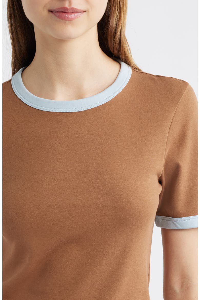 Mia Cotton Ringer T-Shirt, Alternate, color, BROWN MULTI