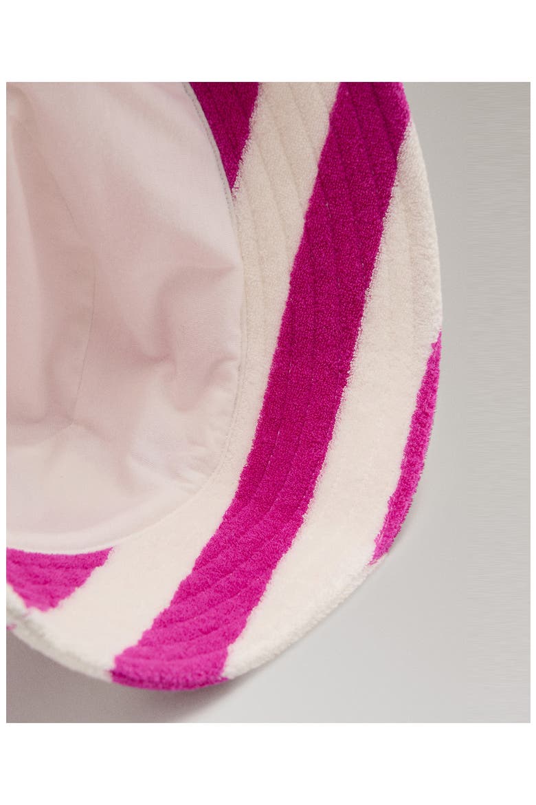 Stripe Terry Cloth Bucket Hat, Alternate, color, FUCHSIA