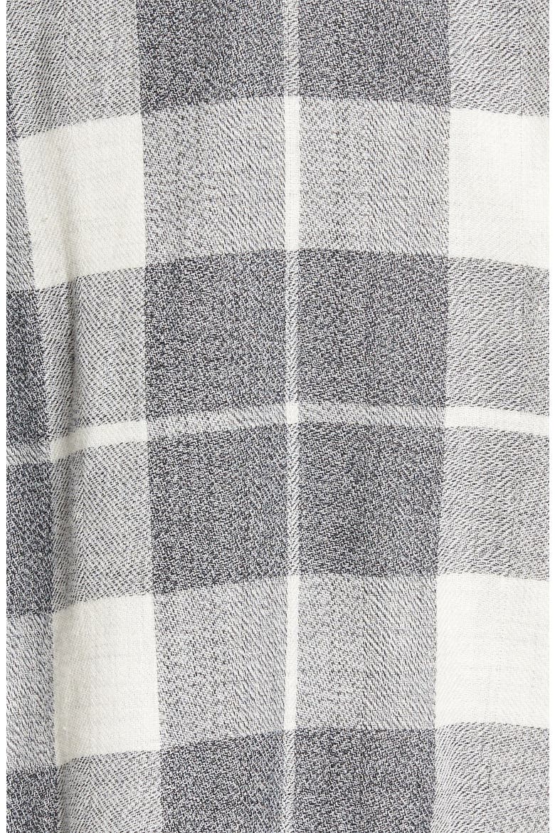 Devon Trim Fit Plaid Herringbone Sport Shirt, Alternate, color, GREY