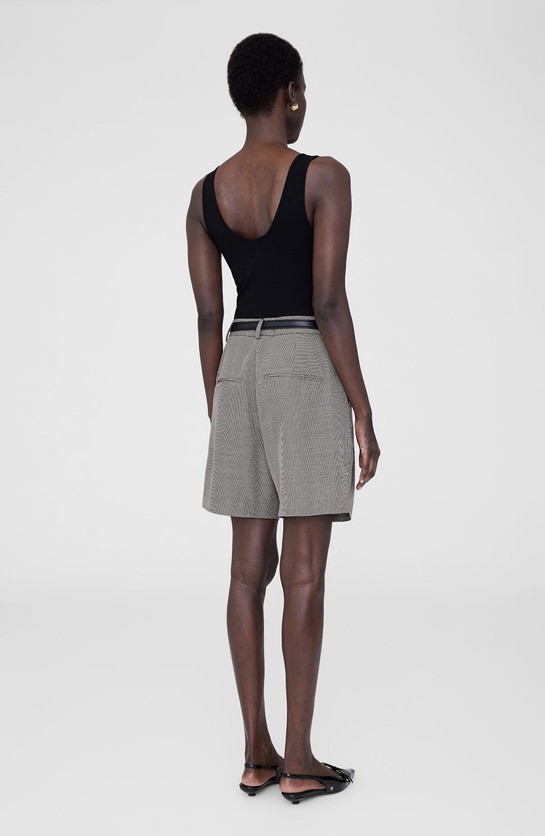 ANINE BING Carrie Short, Alternate, color, Black / White Houndstooth