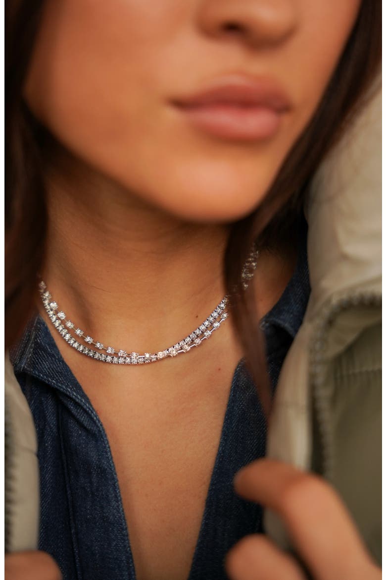Ava Bea Interval Diamond Tennis Necklace, Alternate, color, WHITE GOLD