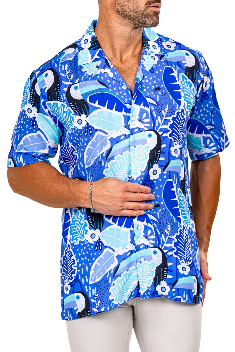 Apachi Marthy Camp Shirt, Alternate, color, BLUE