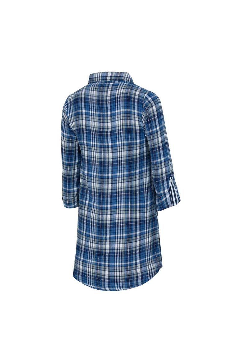 Women's Concepts Sport Navy Dallas Cowboys Laney Plaid Tri-Blend Full-Button Nightshirt, Alternate, color, Navy