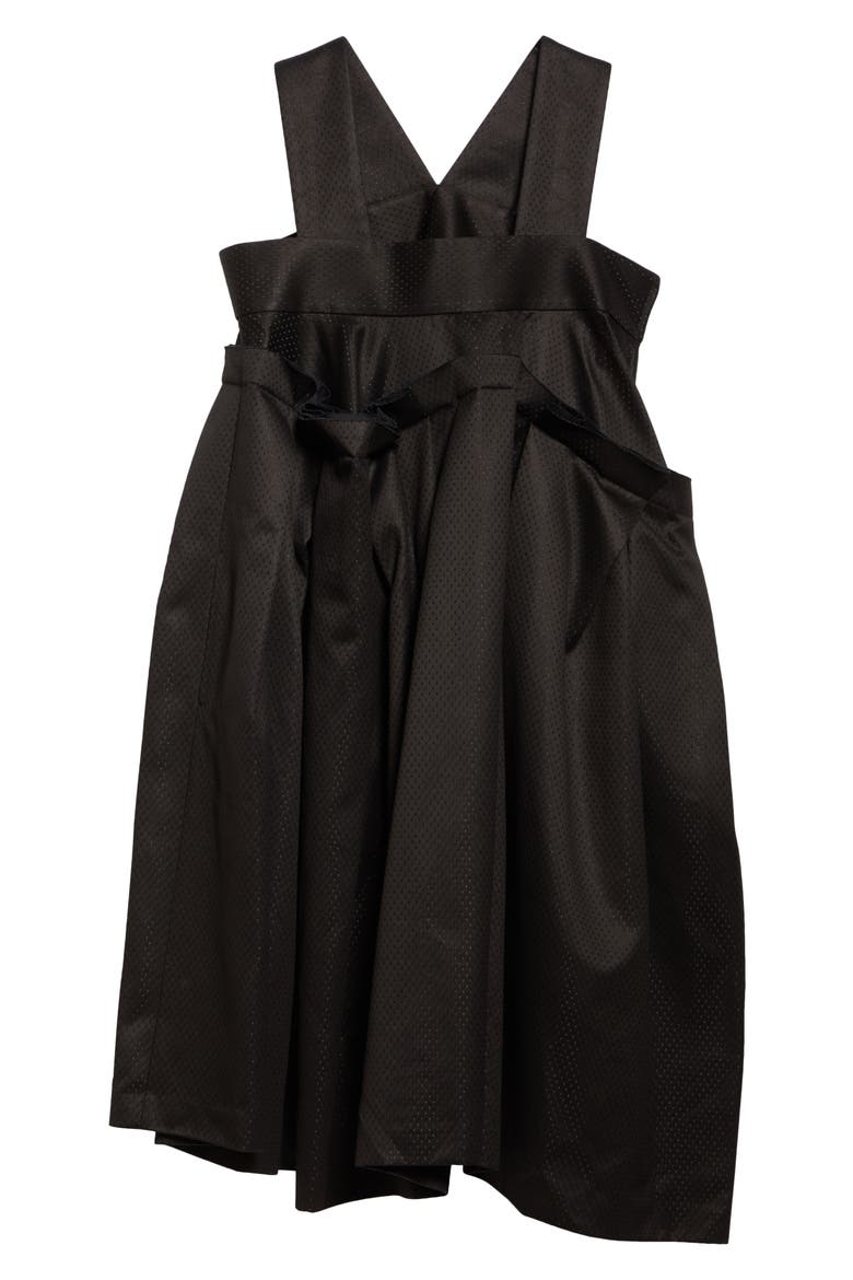 Dobby Dot Square Neck Dress, Alternate, color, BLACK