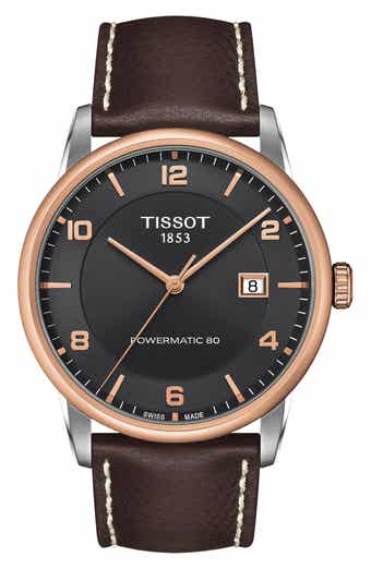 Tissot Luxury Powermatic 80 Leather Strap Watch, 41mm