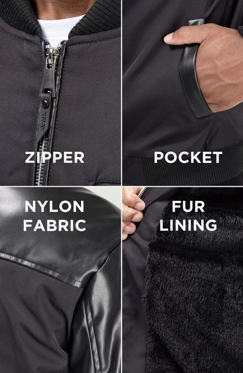 X-ray Xray Faux Fur Lined Quilted Moto Jacket In Black