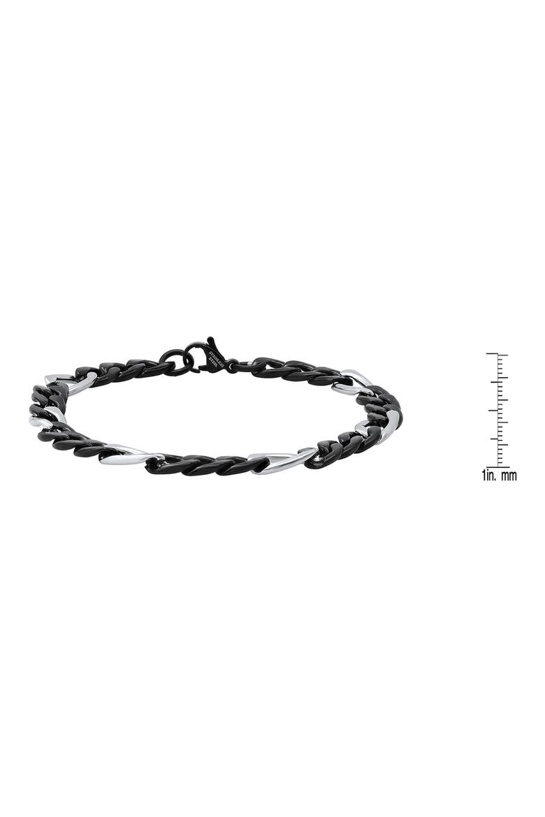 Stainless Steel Two Tone Black IP Chain Bracelet, Alternate, color, TWO TONE