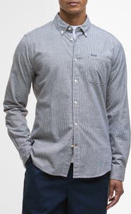 Barbour Huntly Mini Houndstooth Check Cotton Button-Down Shirt